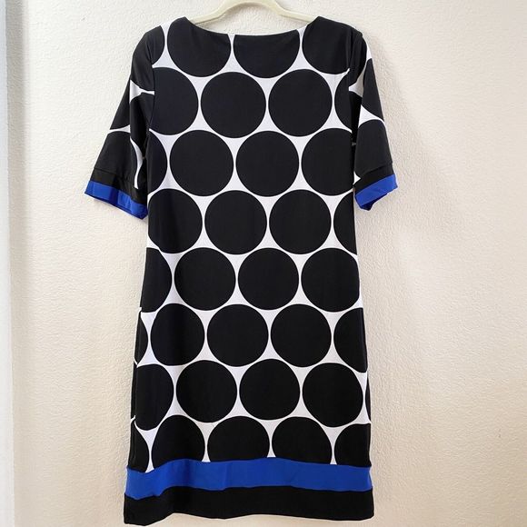 Karin‎ Steven’s Shift Women's Black White Polka Dot Size 10 - Picture 8 of 8